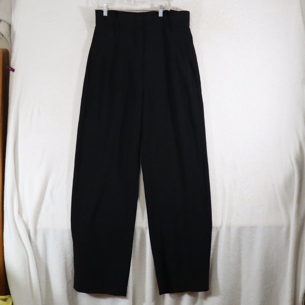 Babaton Women's Size 12 Black High‑Waist Pleated Trousers – Tailored Dress Pants